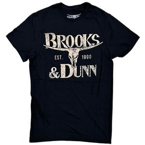 Brooks & Dunn Men's Official Merchandise Distressed Logo Tee T-Shirt in Black